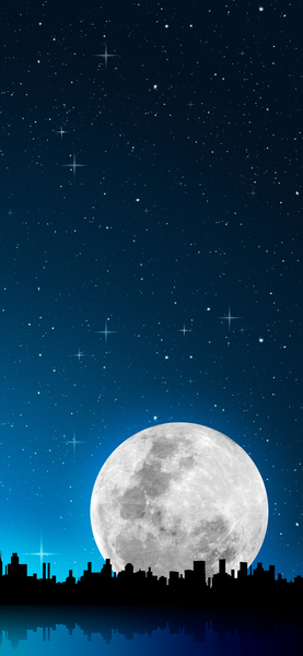 Crescent Moon Night Sky Wallpaper – Aesthetic Cityscape Background 4K UHD