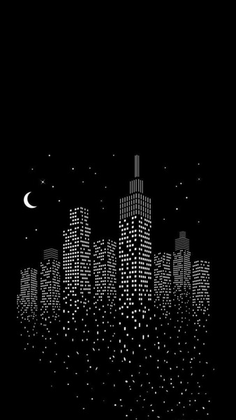 Minimalist Cityscape Wallpaper - 4K Night Scene