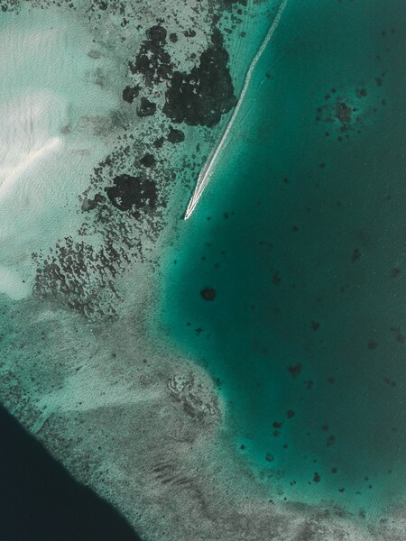 Aerial View of Ocean and Land Mass – Aesthetic 4K Wallpaper
