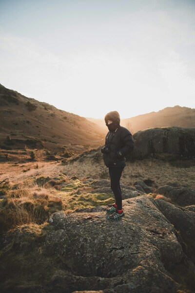 Hiker’s Sunset Adventure Wallpaper – Aesthetic, iPhone, Desktop