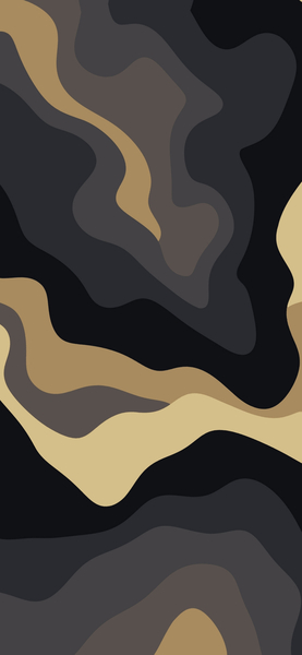 Abstract Aesthetic Wallpaper – Black and Gold Wavy Patterns in 4K Ultra HD