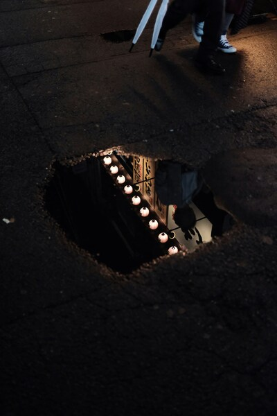 Mysterious Puddle with Candlelight Reflection Wallpaper - Aesthetic, 4K, iP